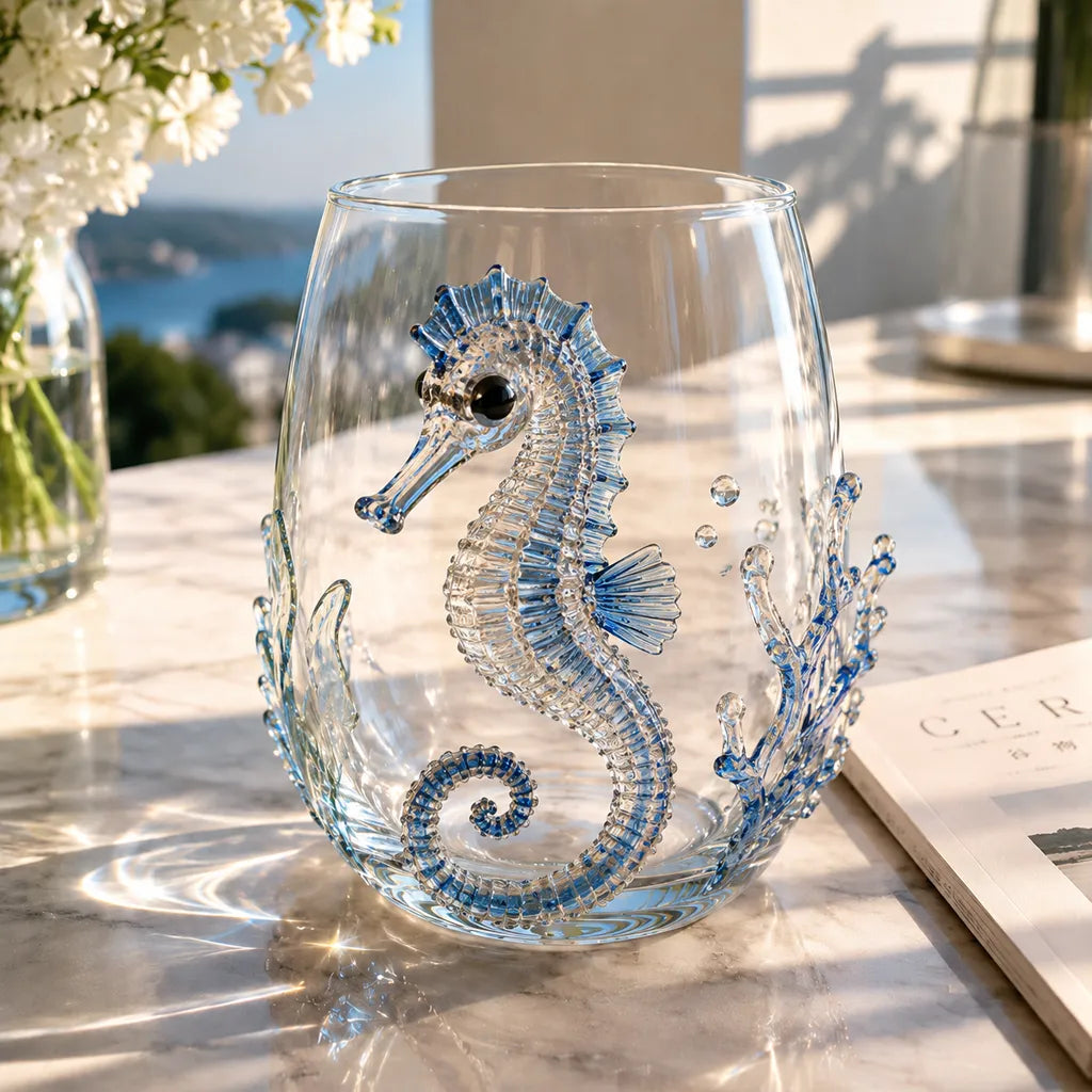 Distinctive Artisanal Blue Ringed Octopus Glassware for Everyday Wear