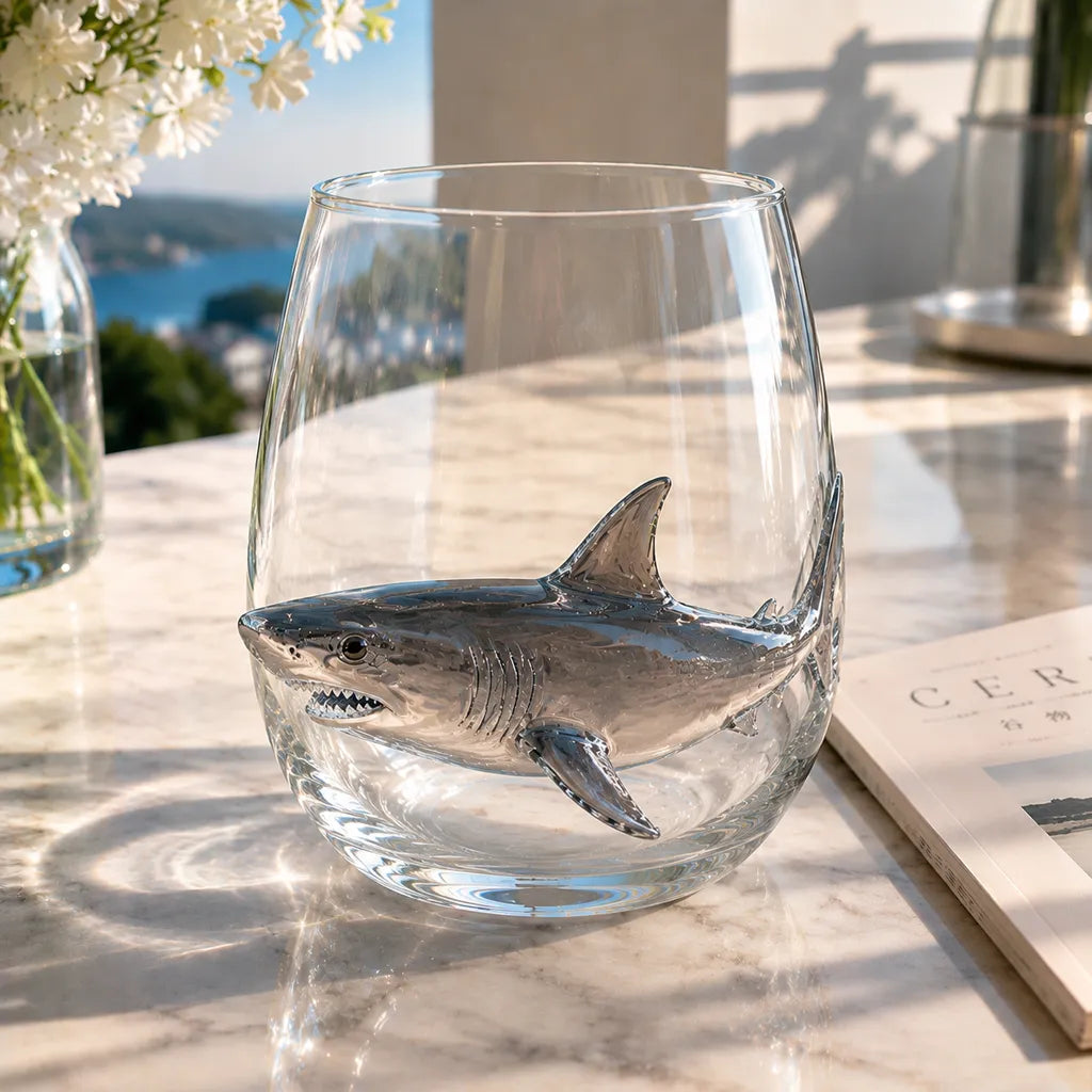Distinctive Artisanal Blue Ringed Octopus Glassware for Everyday Wear