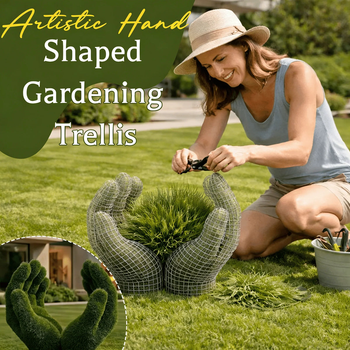 Hand-Shaped Topiary Gardening Trellis for Unique Garden Art