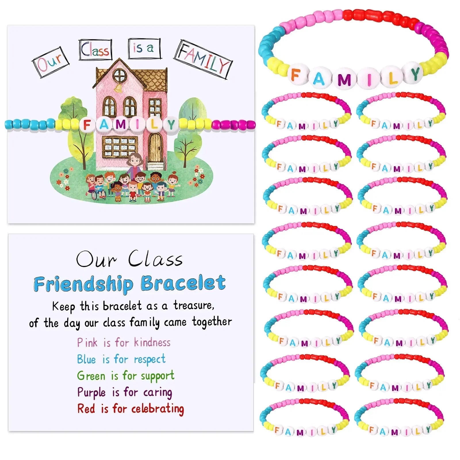 Vehicle-Ready Back to School Friendship Bracelets Set -Include Our