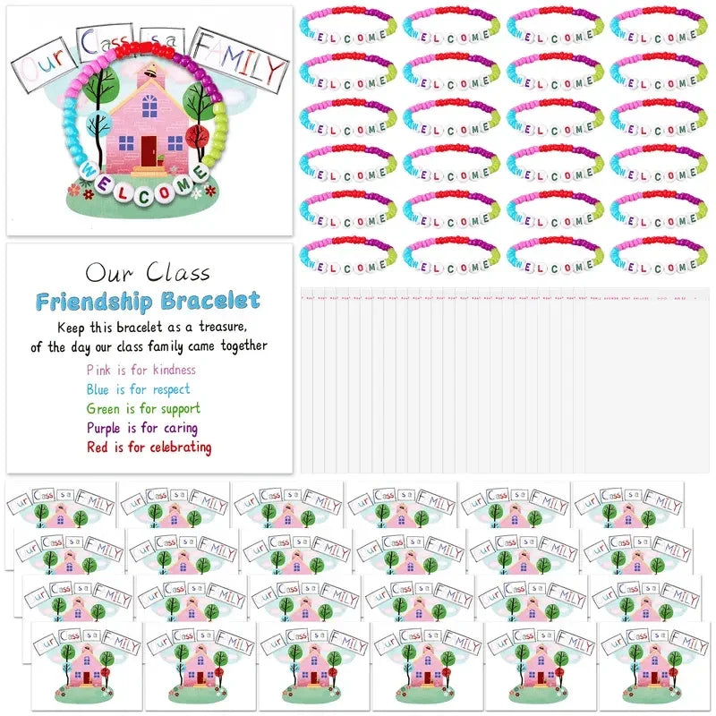 Vehicle-Ready Back to School Friendship Bracelets Set -Include Our
