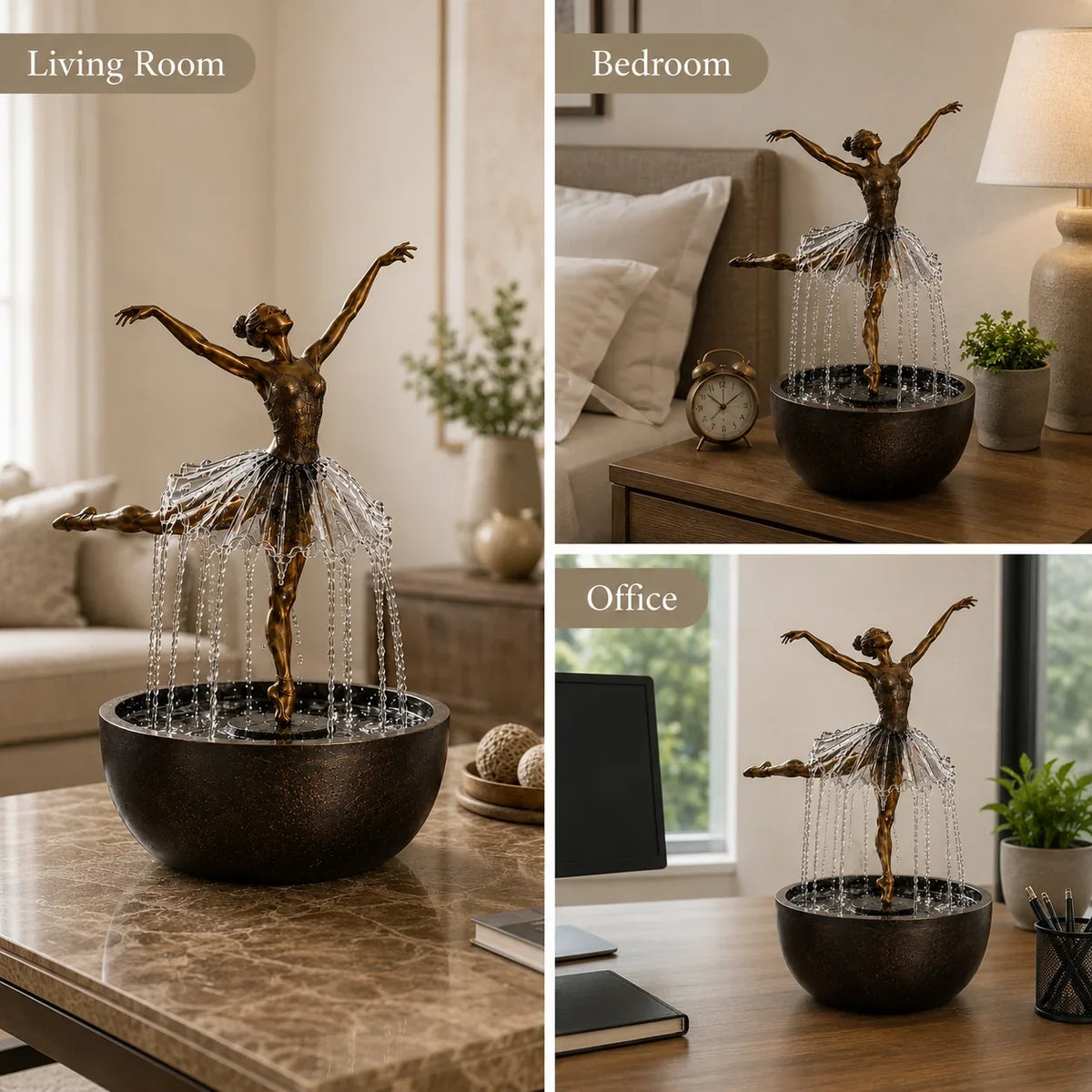 Purpose-Built Elegant Ballerina Waterfall Fountain for Everyday Use