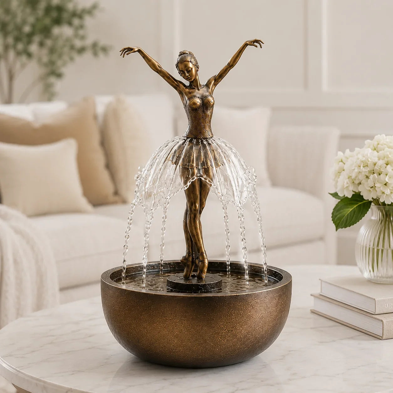 Purpose-Built Elegant Ballerina Waterfall Fountain for Everyday Use