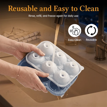 Baseball-Stitch Silicone Ice Ball Mold for Slow-Melting Drinks