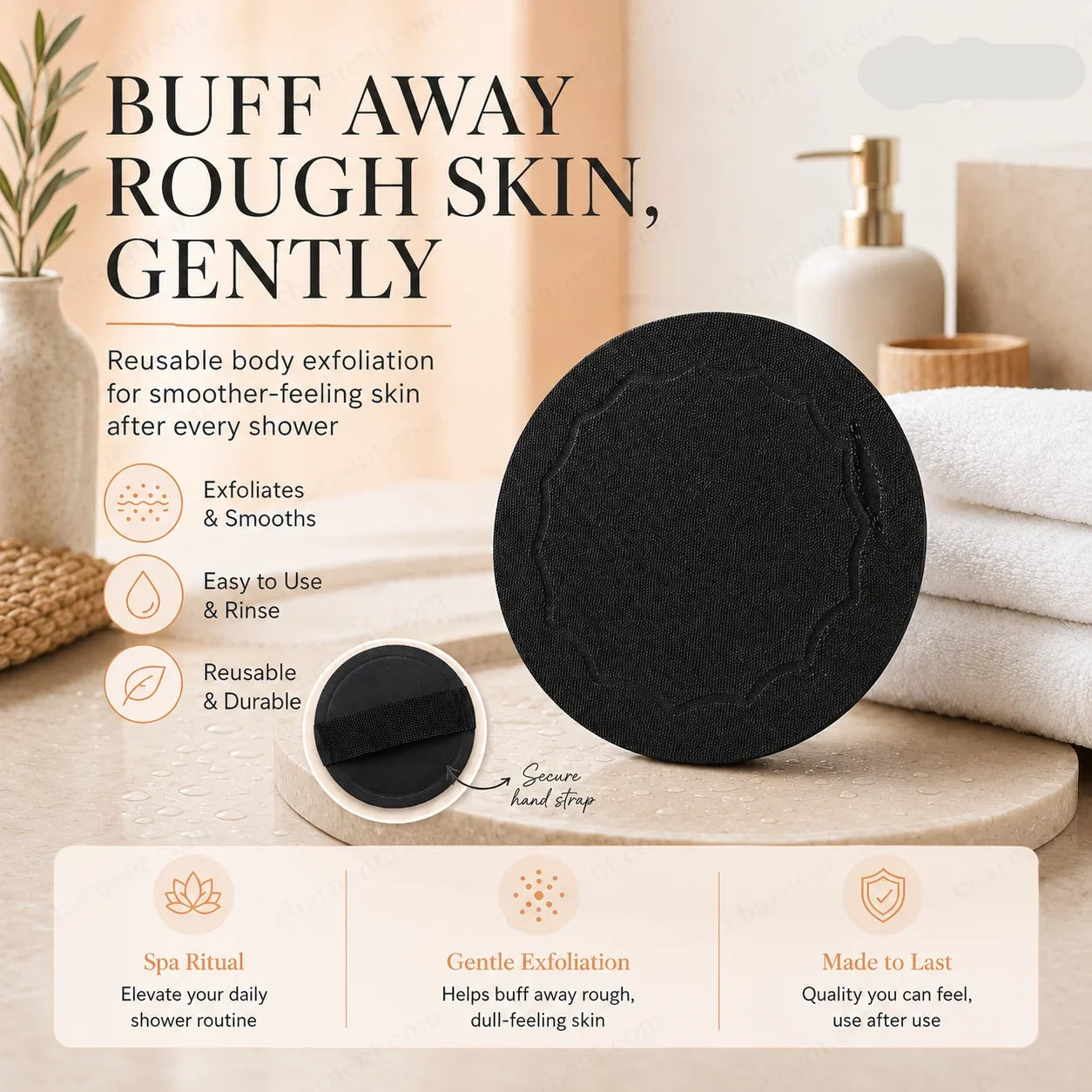 Easy-Care 2-Pack Scrub Bath Pads – Gently exfoliate, unclog pores