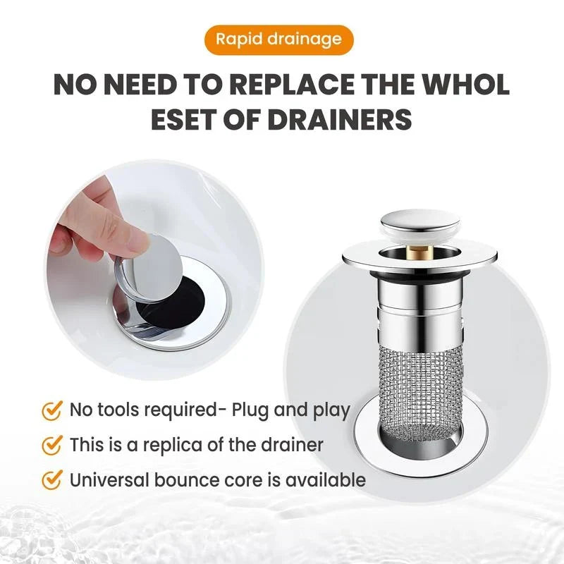 Easy-Care Universal Pop-Up Sink Drain Filter for Routine Upkeep