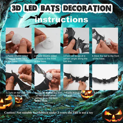 Decorative 3D Bat LED Wall Light Decor for Focused Lighting