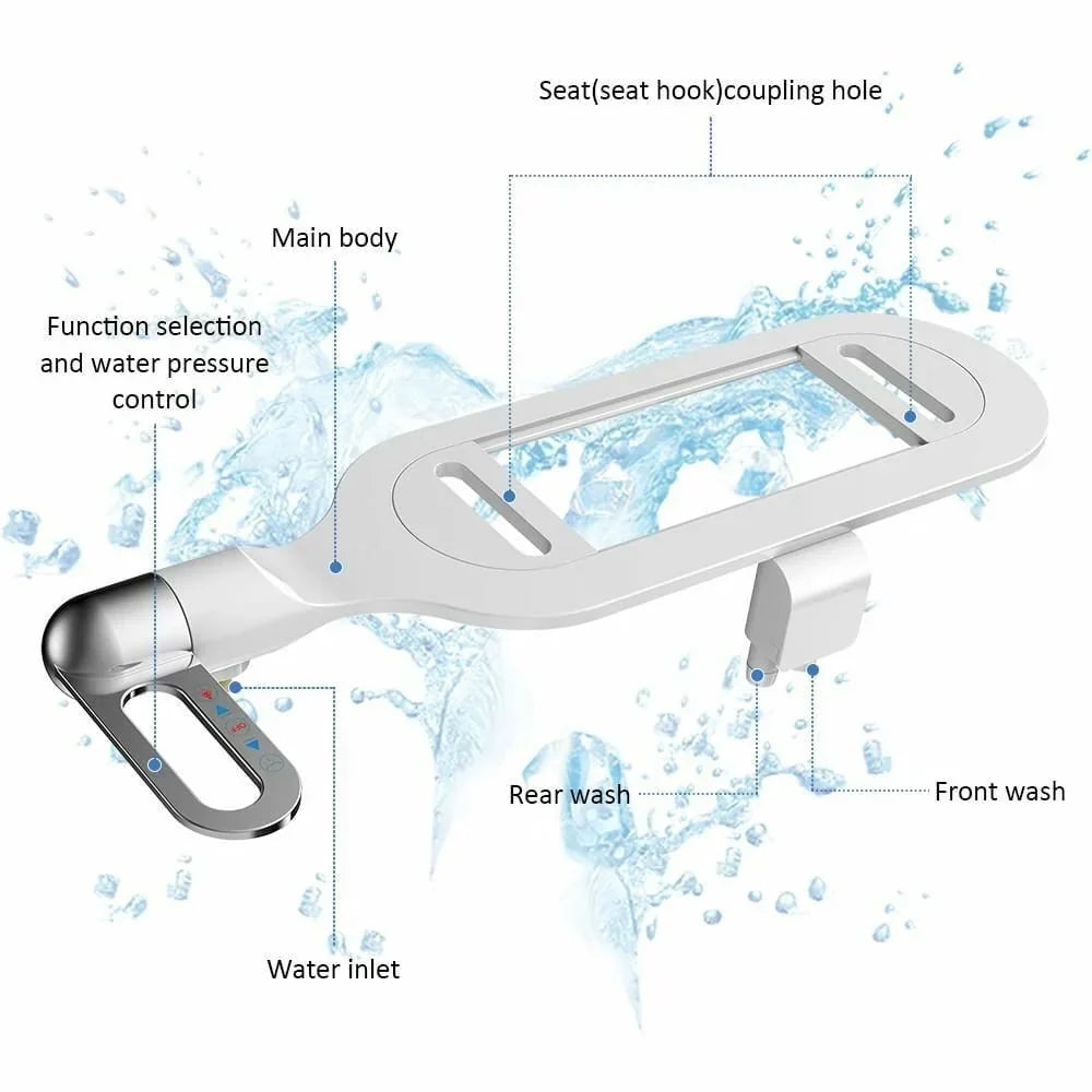 Non-Electric Dual Nozzle Bidet with Self-Cleaning Function