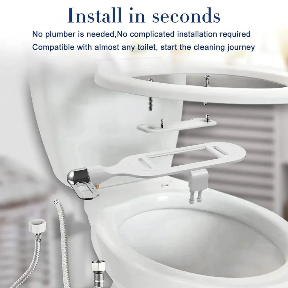 Non-Electric Dual Nozzle Bidet with Self-Cleaning Function