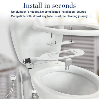 Non-Electric Dual Nozzle Bidet with Self-Cleaning Function