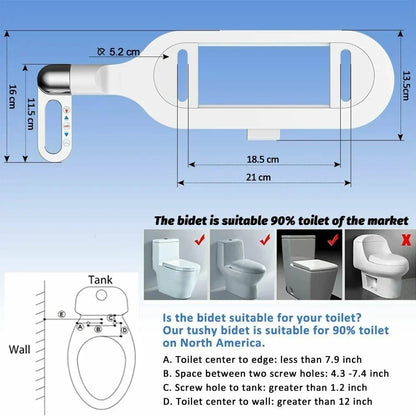 Non-Electric Dual Nozzle Bidet with Self-Cleaning Function