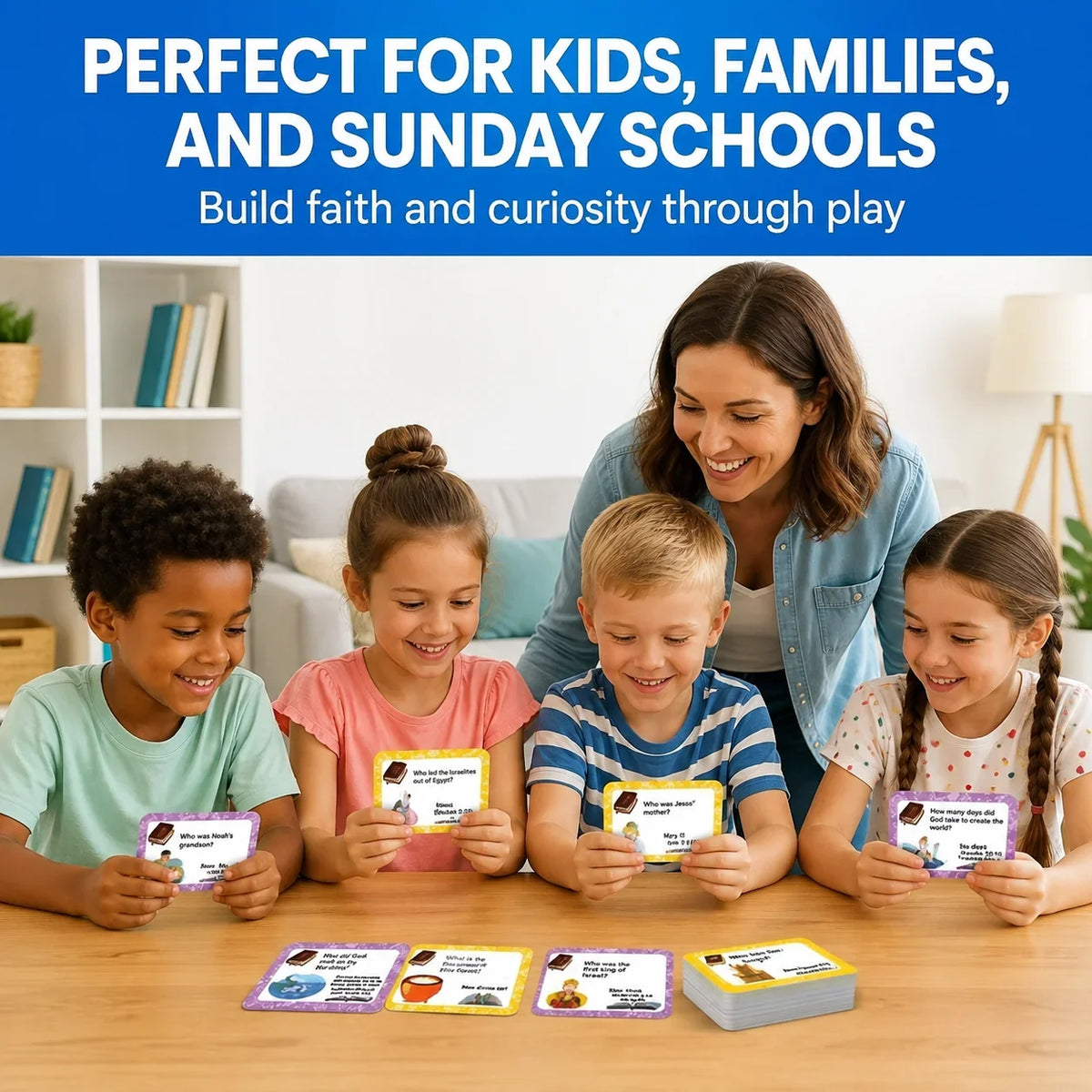 Vehicle-Ready Bible Trivia Card Game – 300 Questions for Family Fun &
