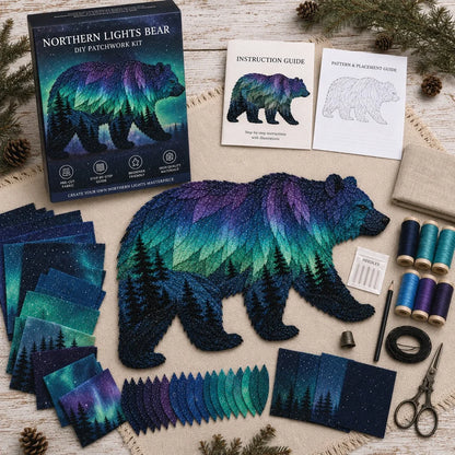 Aurora Wildlife Textile Art Kit for a Handmade Scenic Panel