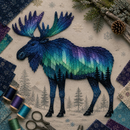 Aurora Wildlife Textile Art Kit for a Handmade Scenic Panel