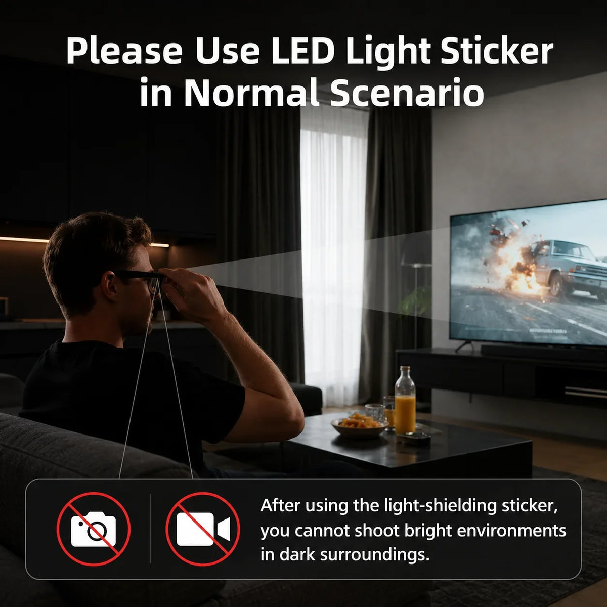 Decorative LED Light Blocking Stickers for Smart Glasses – Discreet