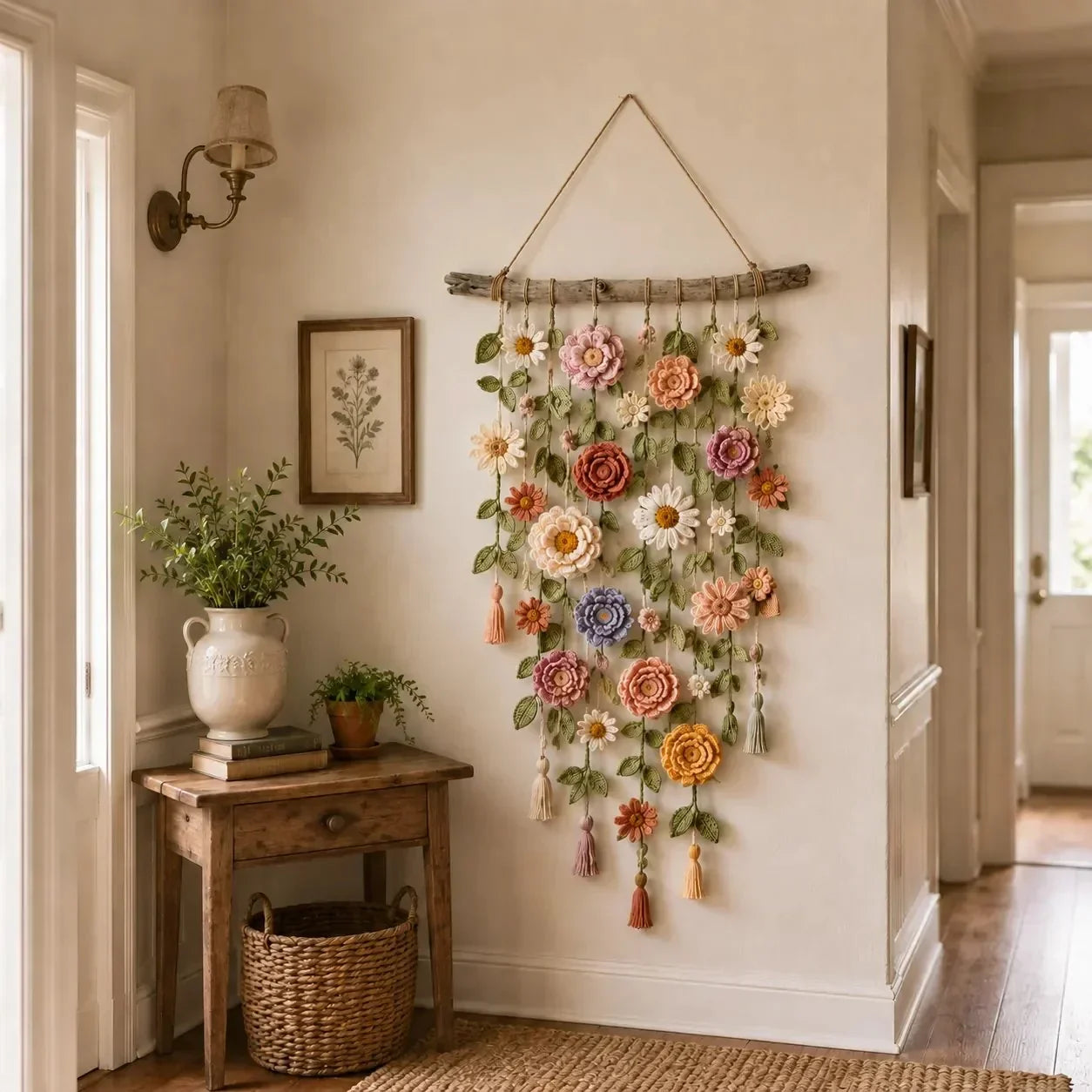 Purpose-Built Boho Crochet Flower Wall Hanging Decor for Everyday Use