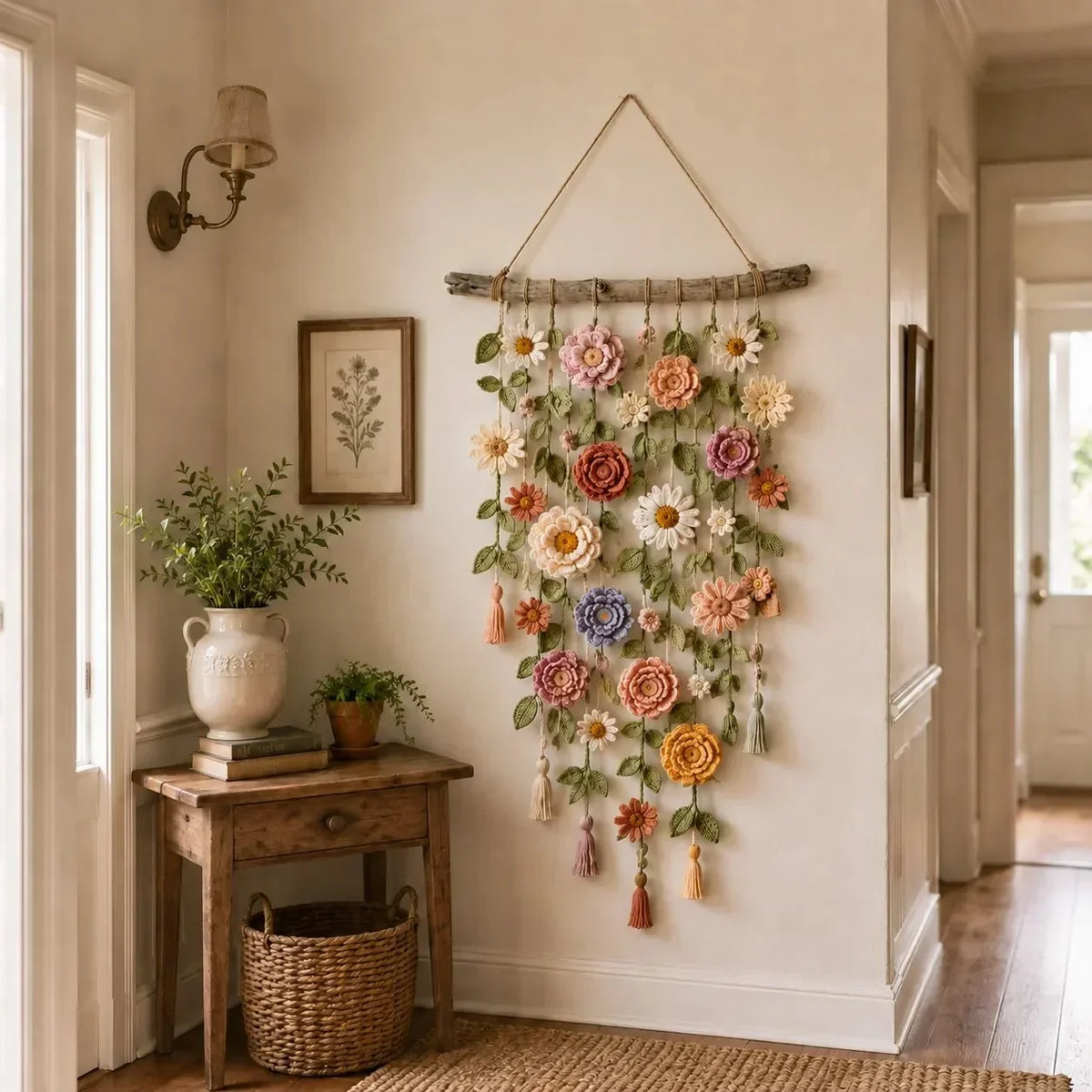 Purpose-Built Boho Crochet Flower Wall Hanging Decor for Everyday Use