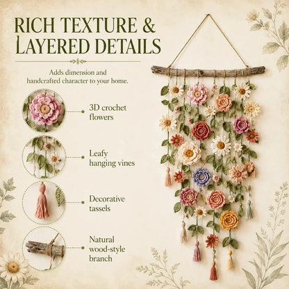 Purpose-Built Boho Crochet Flower Wall Hanging Decor for Everyday Use