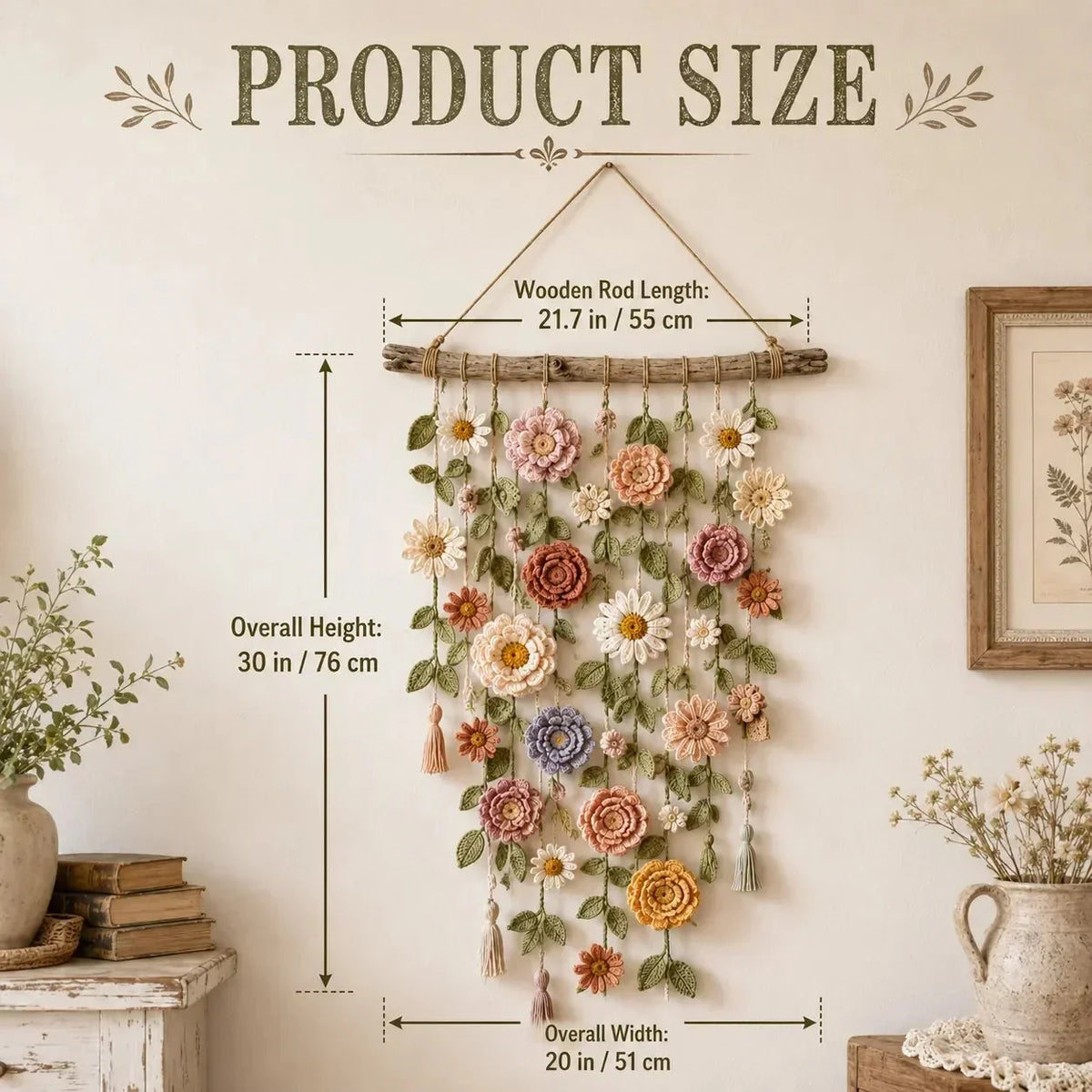 Purpose-Built Boho Crochet Flower Wall Hanging Decor for Everyday Use