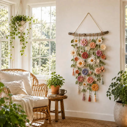 Purpose-Built Boho Crochet Flower Wall Hanging Decor for Everyday Use