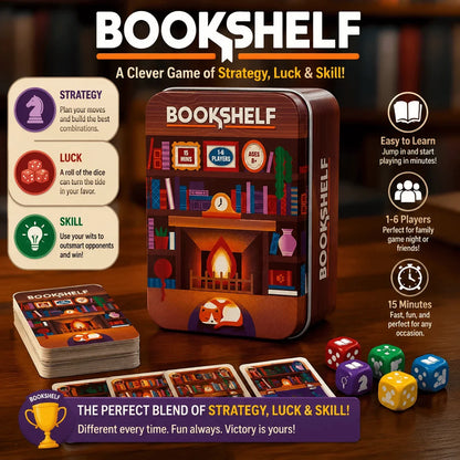 Vehicle-Ready Bookshelf Cooperative Stacking Game – Skill & Balance
