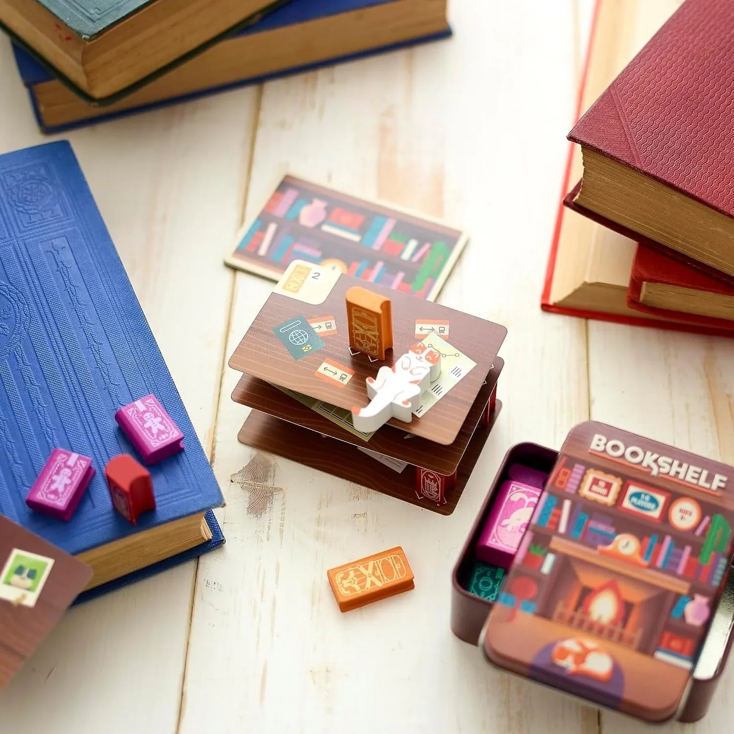 Vehicle-Ready Bookshelf Cooperative Stacking Game – Skill & Balance