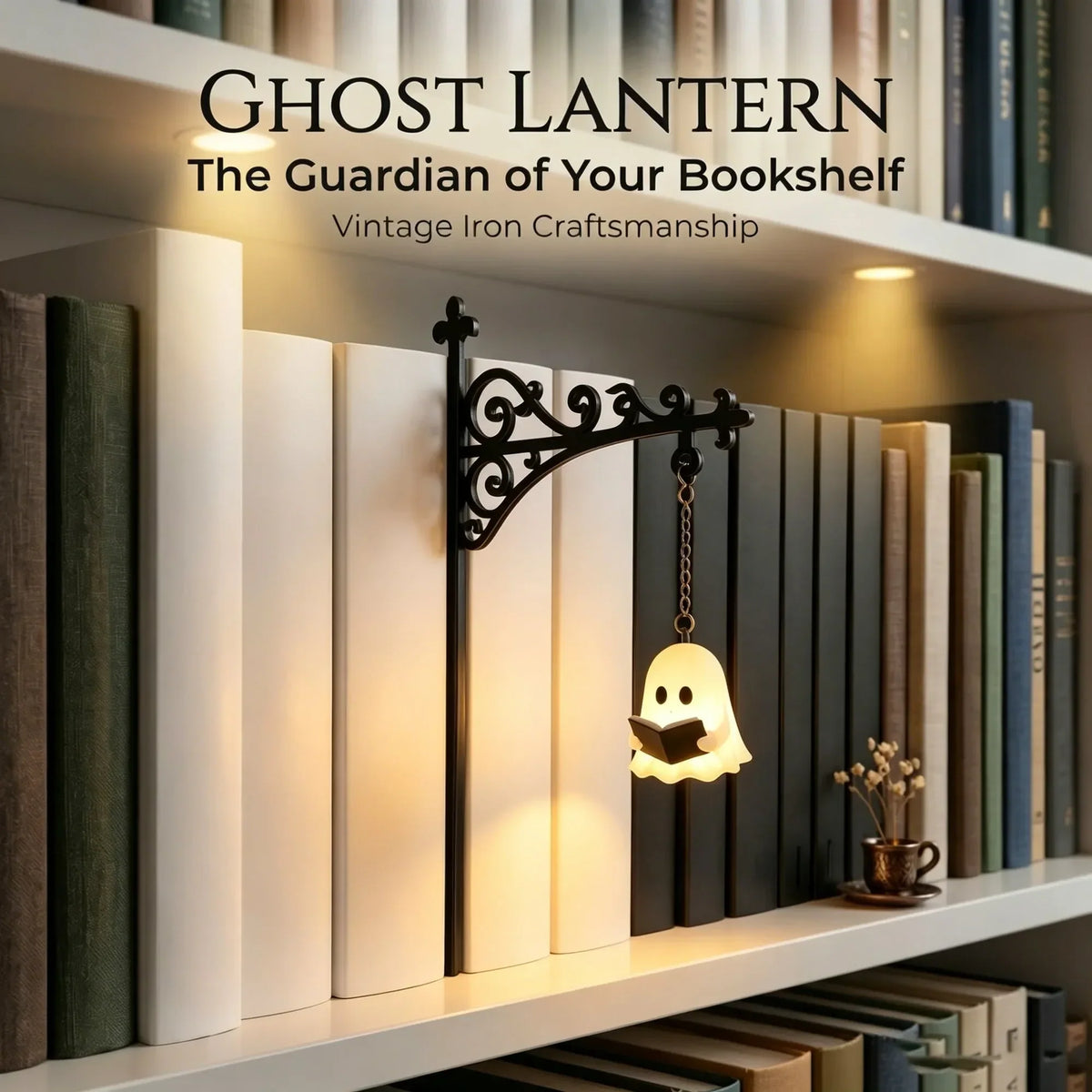 Decorative Library Lantern for Bookshelf Accent Lighting