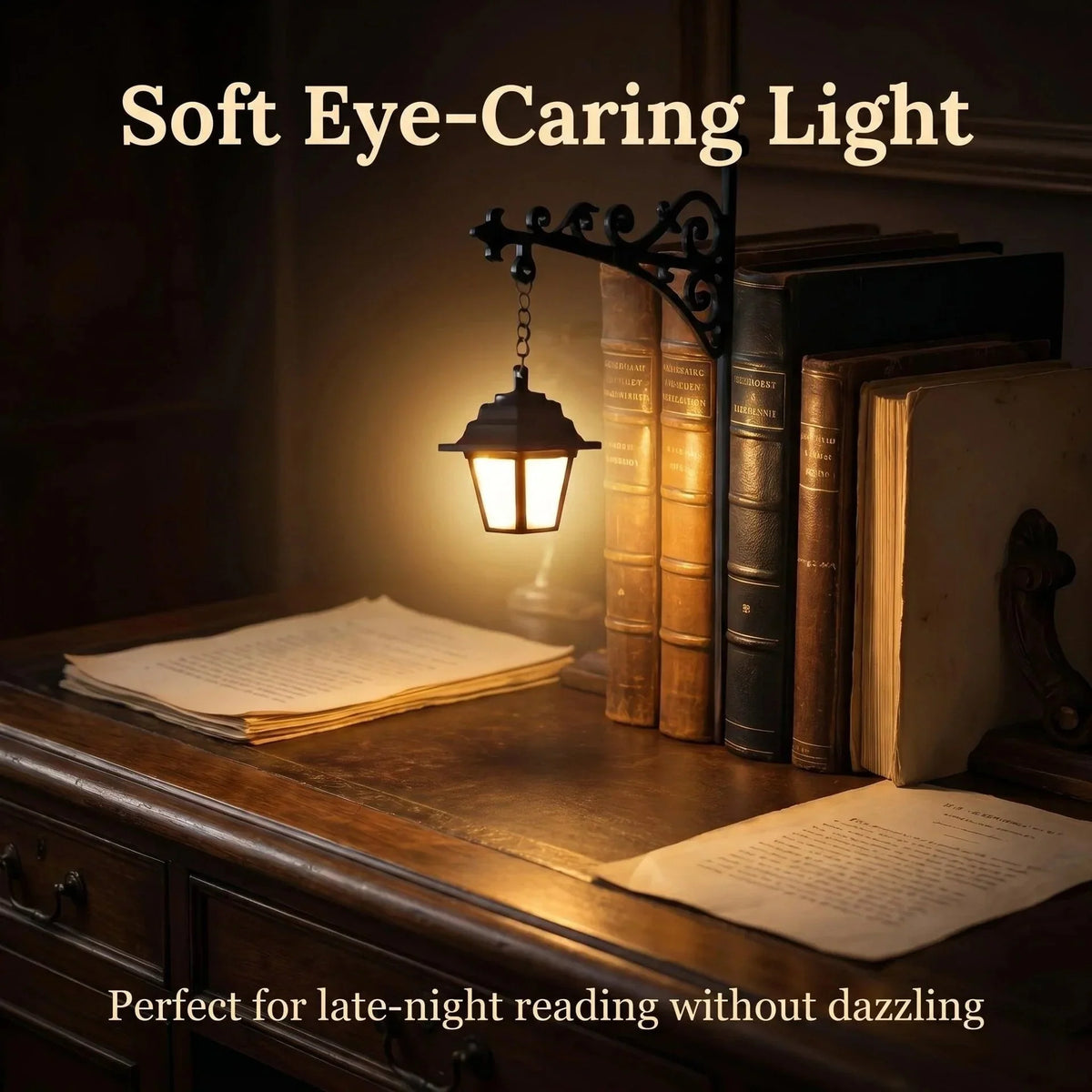 Decorative Library Lantern for Bookshelf Accent Lighting