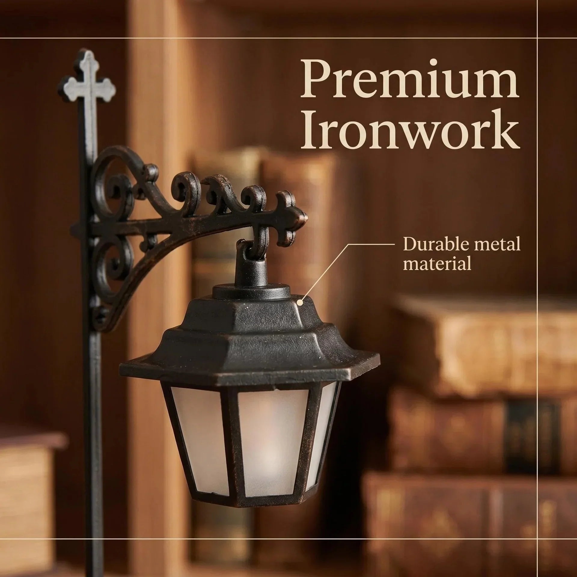 Decorative Library Lantern for Bookshelf Accent Lighting