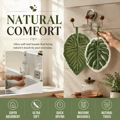 Purpose-Built Botanical Leaf Microfiber Hand Towel for Everyday Use