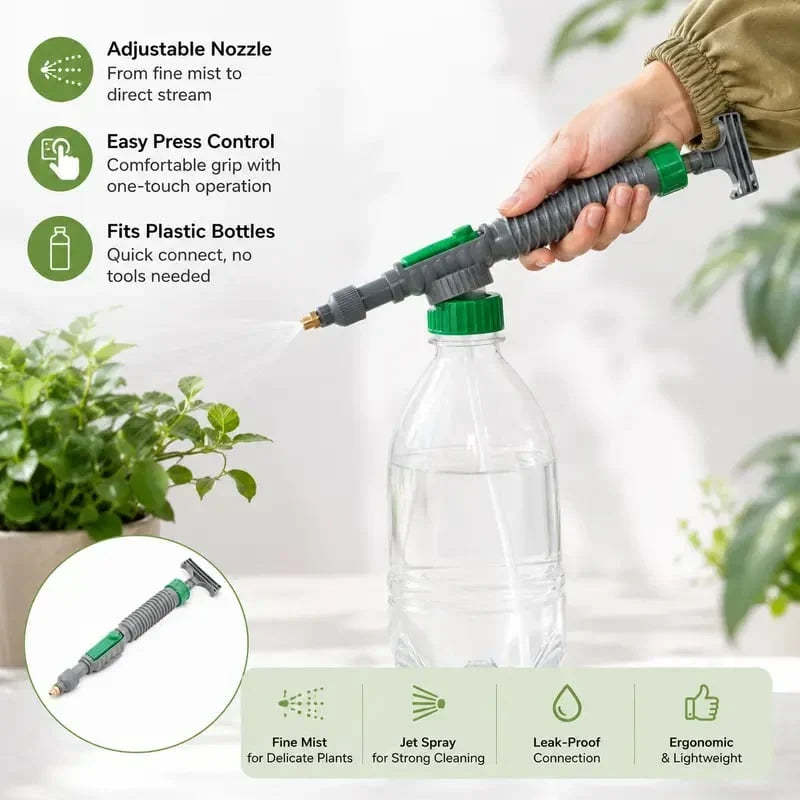 Outdoor Bottle Mount Manual Sprayer Nozzle – Adjustable Brass Spray