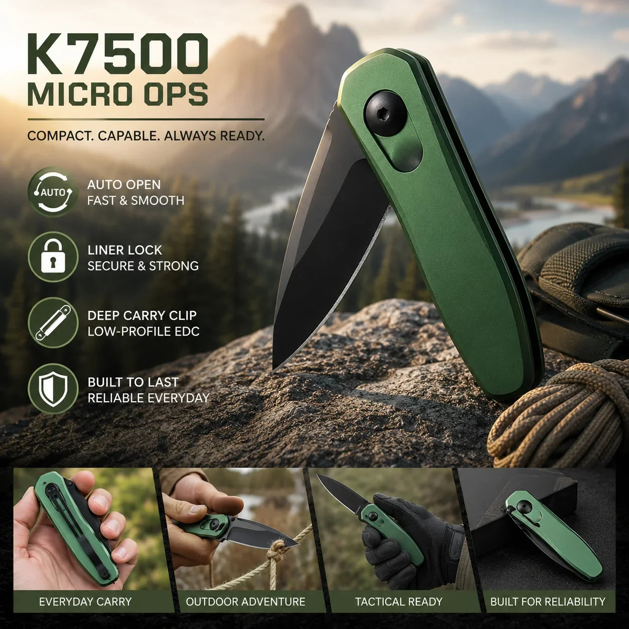 Purpose-Built K7500 "Micro-Ops" Compact Tactical Auto for Everyday Use