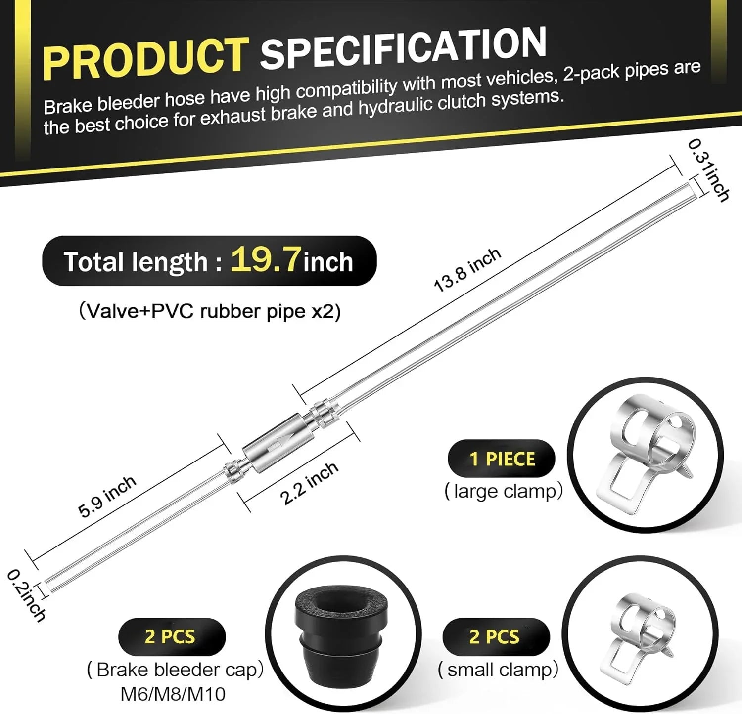 One-Way Brake Bleeder Hose and Dual Check-Valve Kit