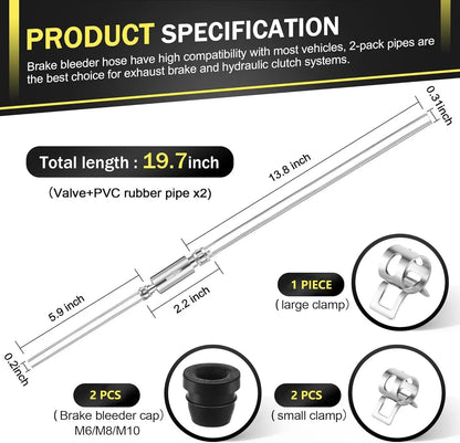 One-Way Brake Bleeder Hose and Dual Check-Valve Kit