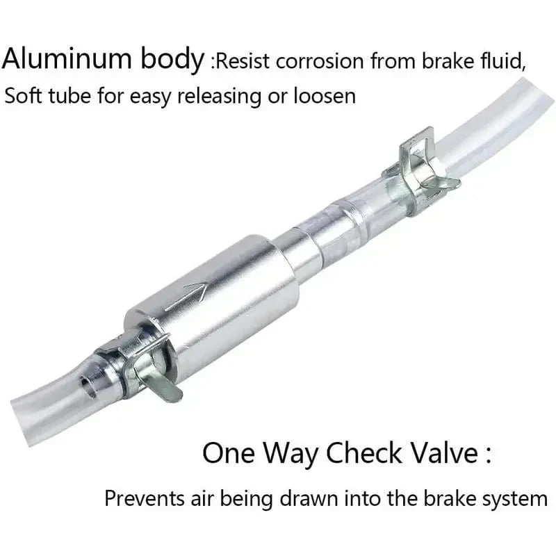 One-Way Brake Bleeder Hose and Dual Check-Valve Kit