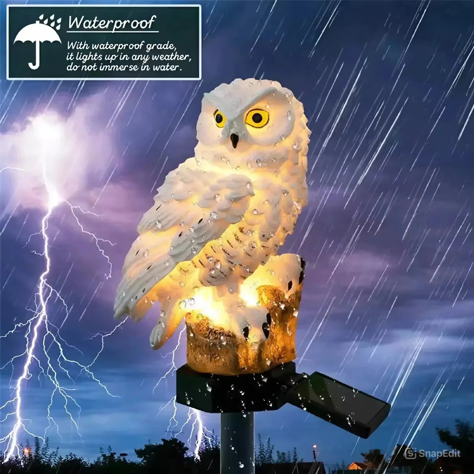 Outdoor Waterproof Solar Owl Light – LED Pathway Light for Lawn