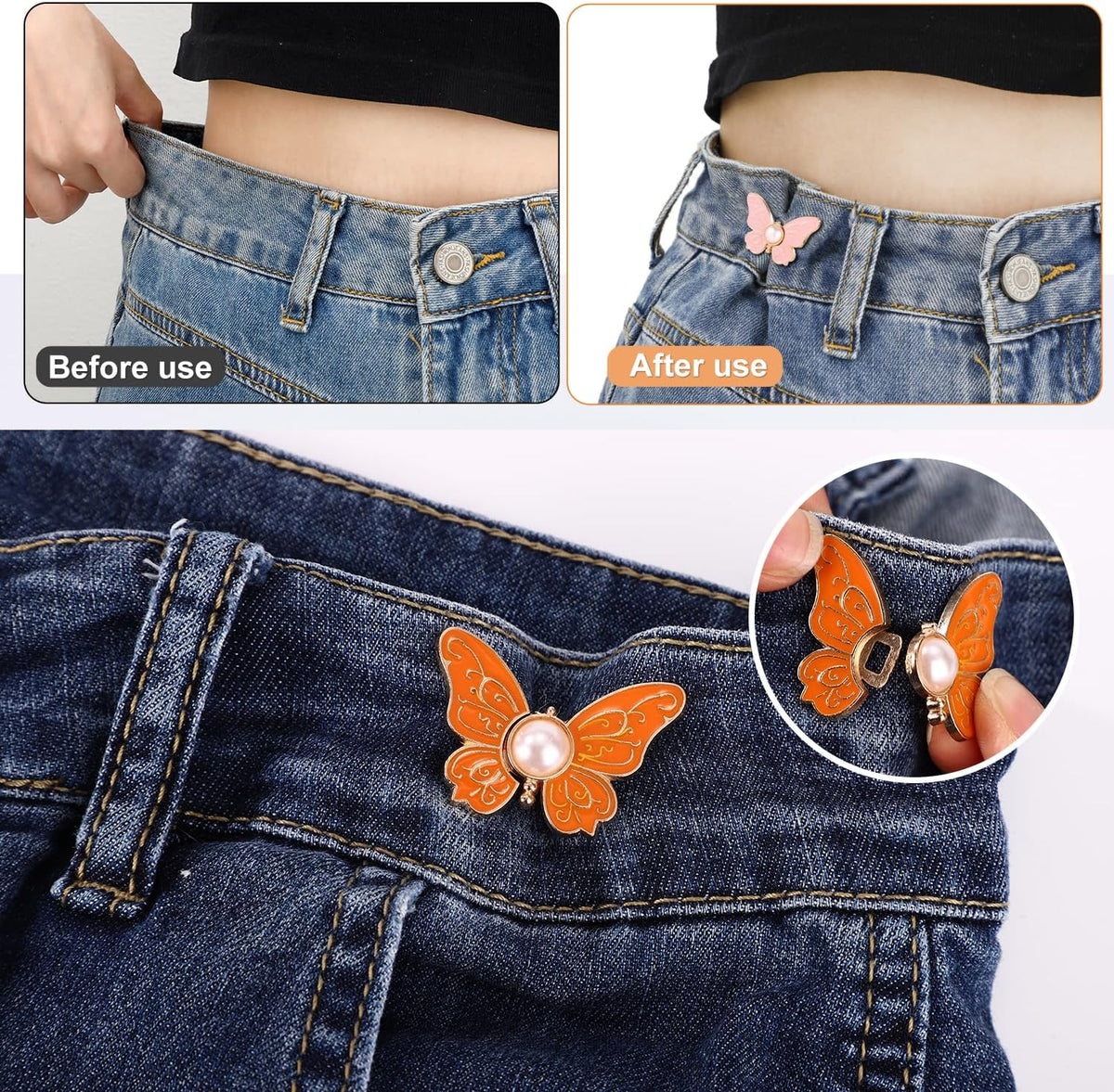 Purpose-Built 8PCS Butterfly Waist Tighteners Perfect Fit in Seconds