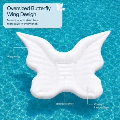 Oversized Butterfly-Wing Inflatable Pool Float for Lounging