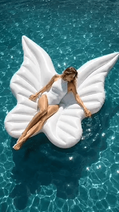 Oversized Butterfly-Wing Inflatable Pool Float for Lounging