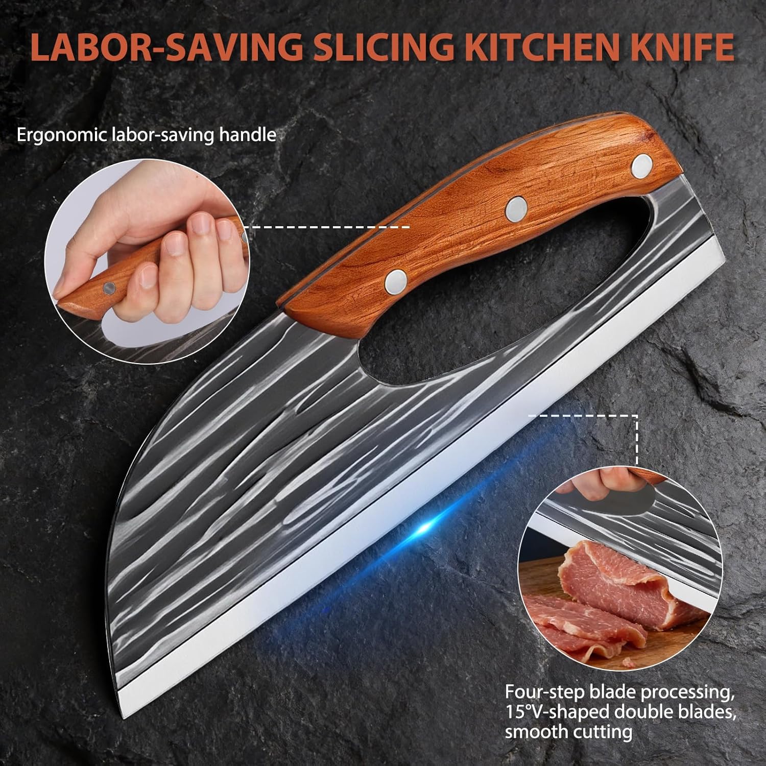 Easy-Use Free Hand-Forged Kitchen Knife Set for Daily Kitchen Tasks