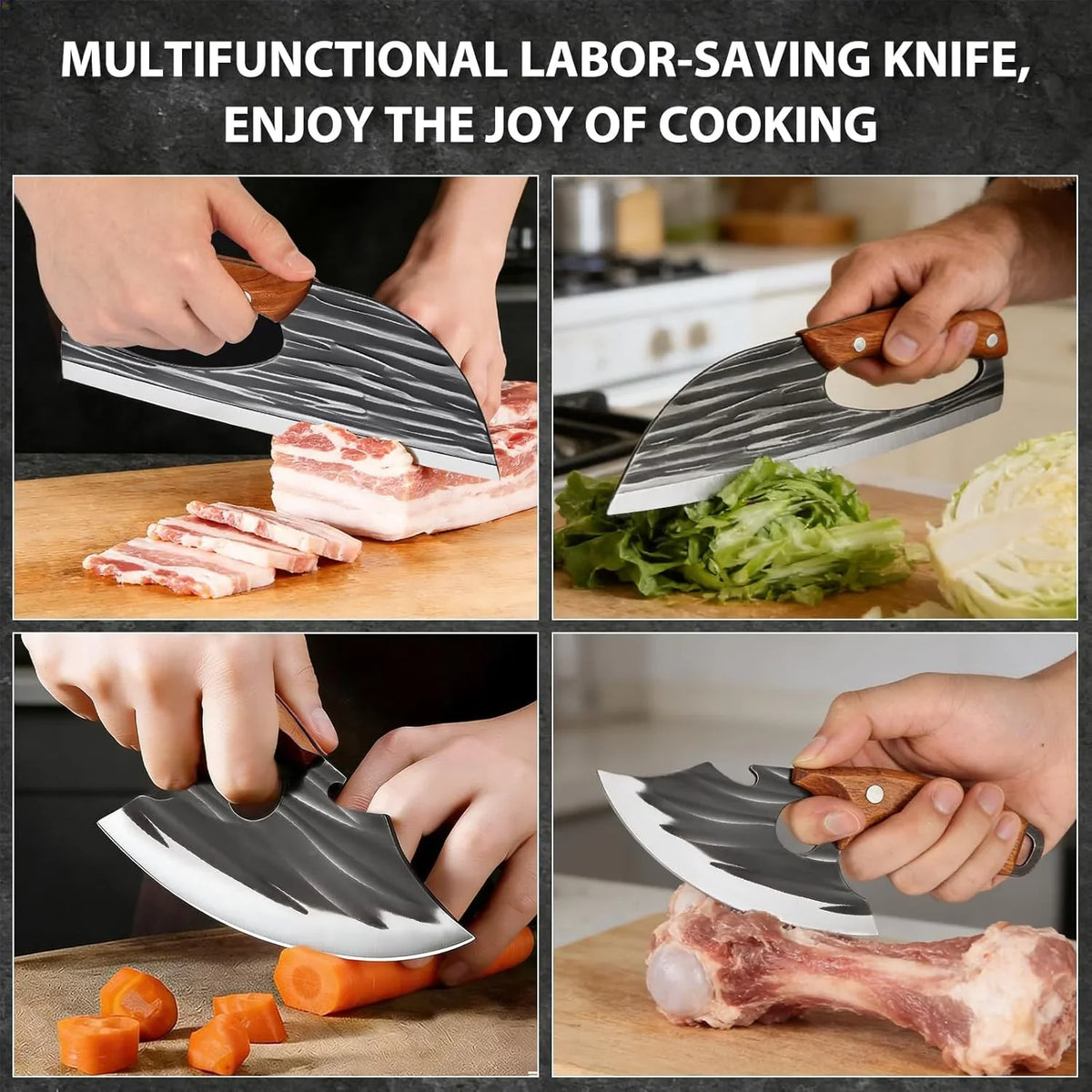 Easy-Use Free Hand-Forged Kitchen Knife Set for Daily Kitchen Tasks