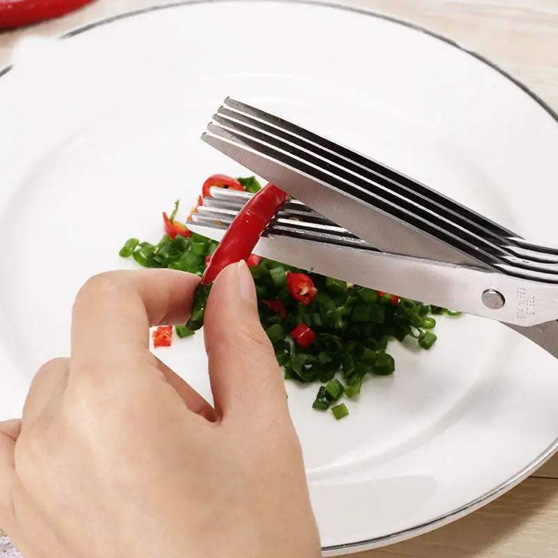 Purpose-Built Stainless Steel 5 Blades Scallion Cutter