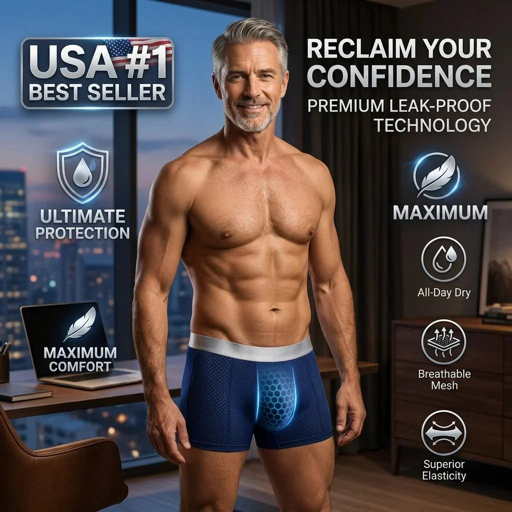 Men’s Leakproof Ice-Silk Mesh Boxer Briefs