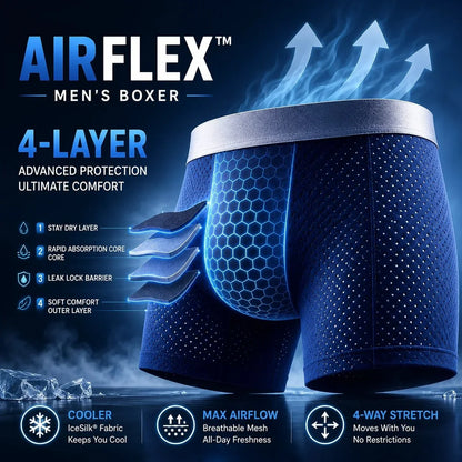 Men’s Leakproof Ice-Silk Mesh Boxer Briefs