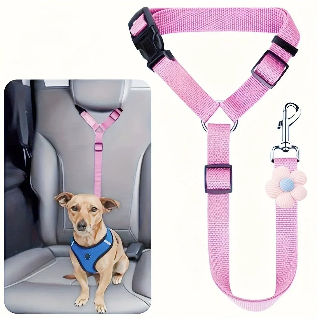 Vehicle-Ready 2-in-1 Dog Car Seat Belt & Walking Leash for Garage Use