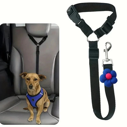 Vehicle-Ready 2-in-1 Dog Car Seat Belt & Walking Leash for Garage Use