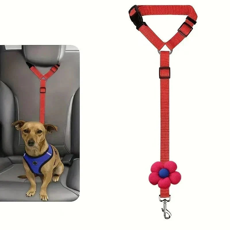 Vehicle-Ready 2-in-1 Dog Car Seat Belt & Walking Leash for Garage Use