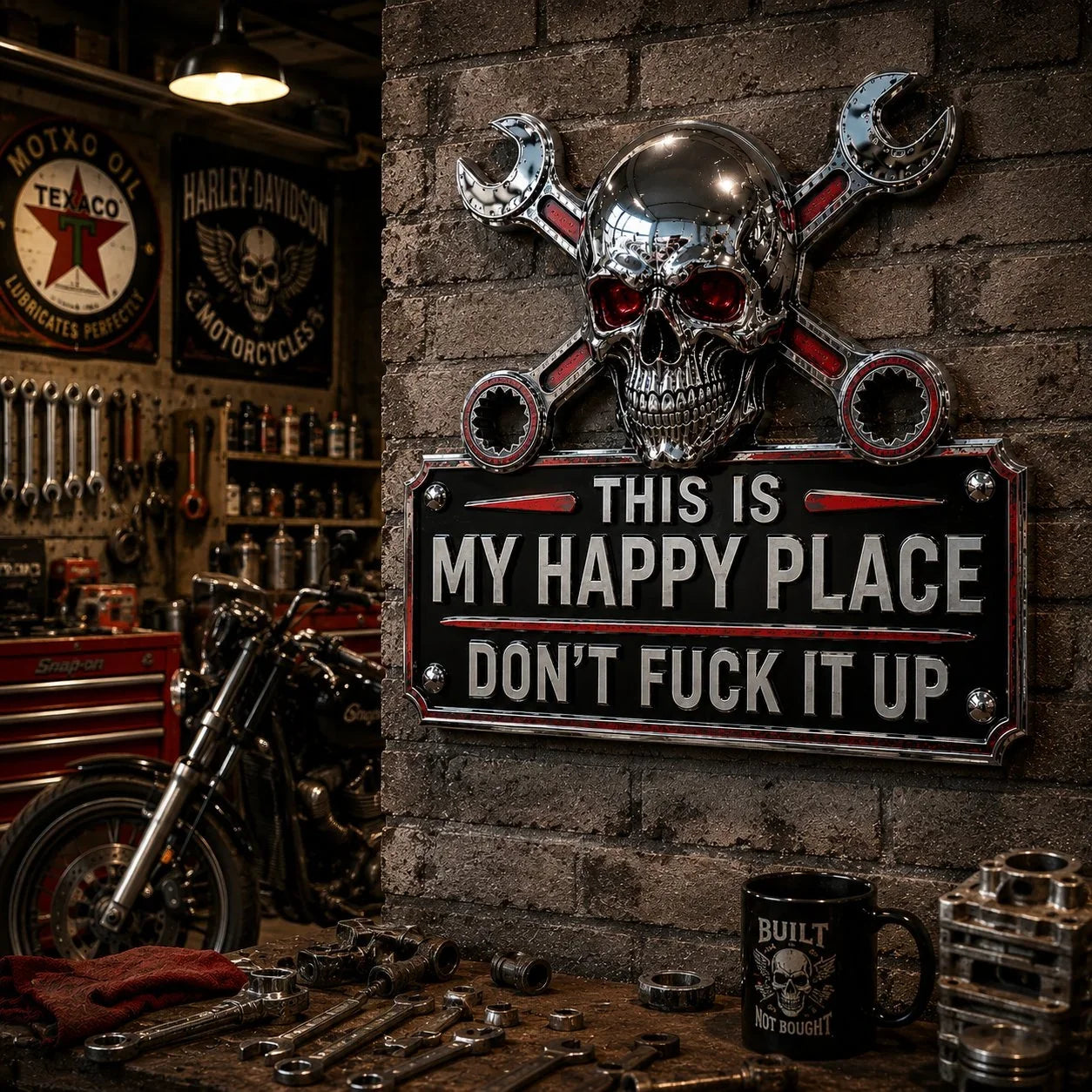 Purpose-Built "This Is My Happy Place" Garage Wall