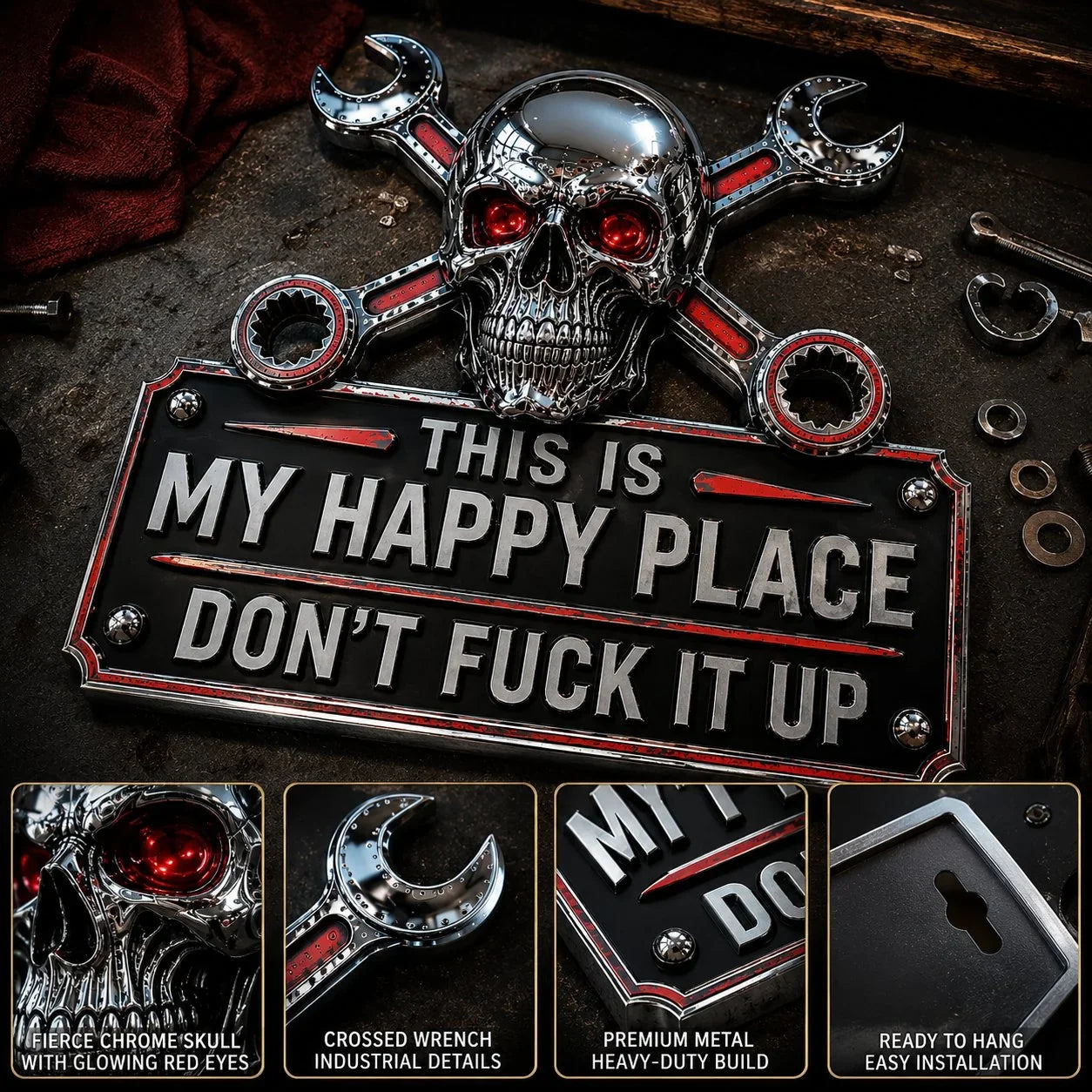 Purpose-Built "This Is My Happy Place" Garage Wall