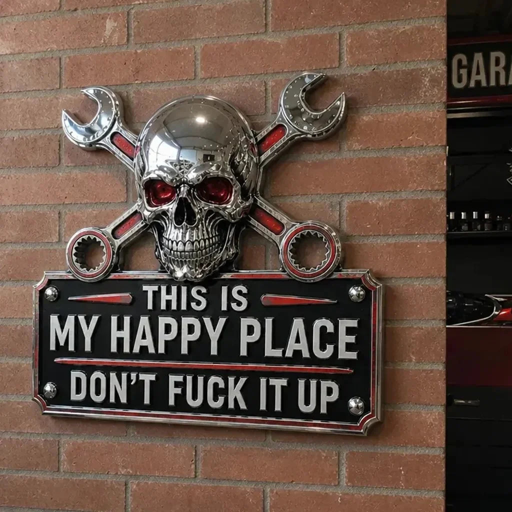 Purpose-Built "This Is My Happy Place" Garage Wall